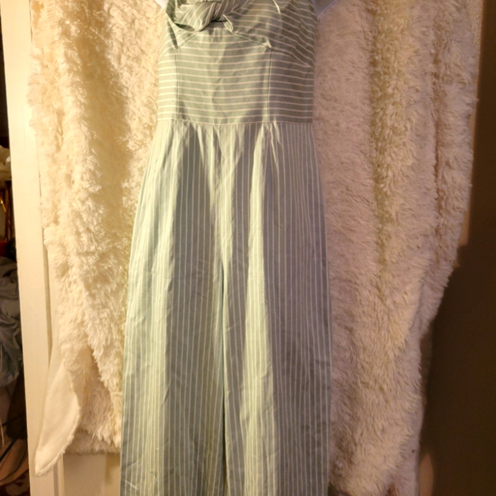 Sage stripped junior jumpsuit